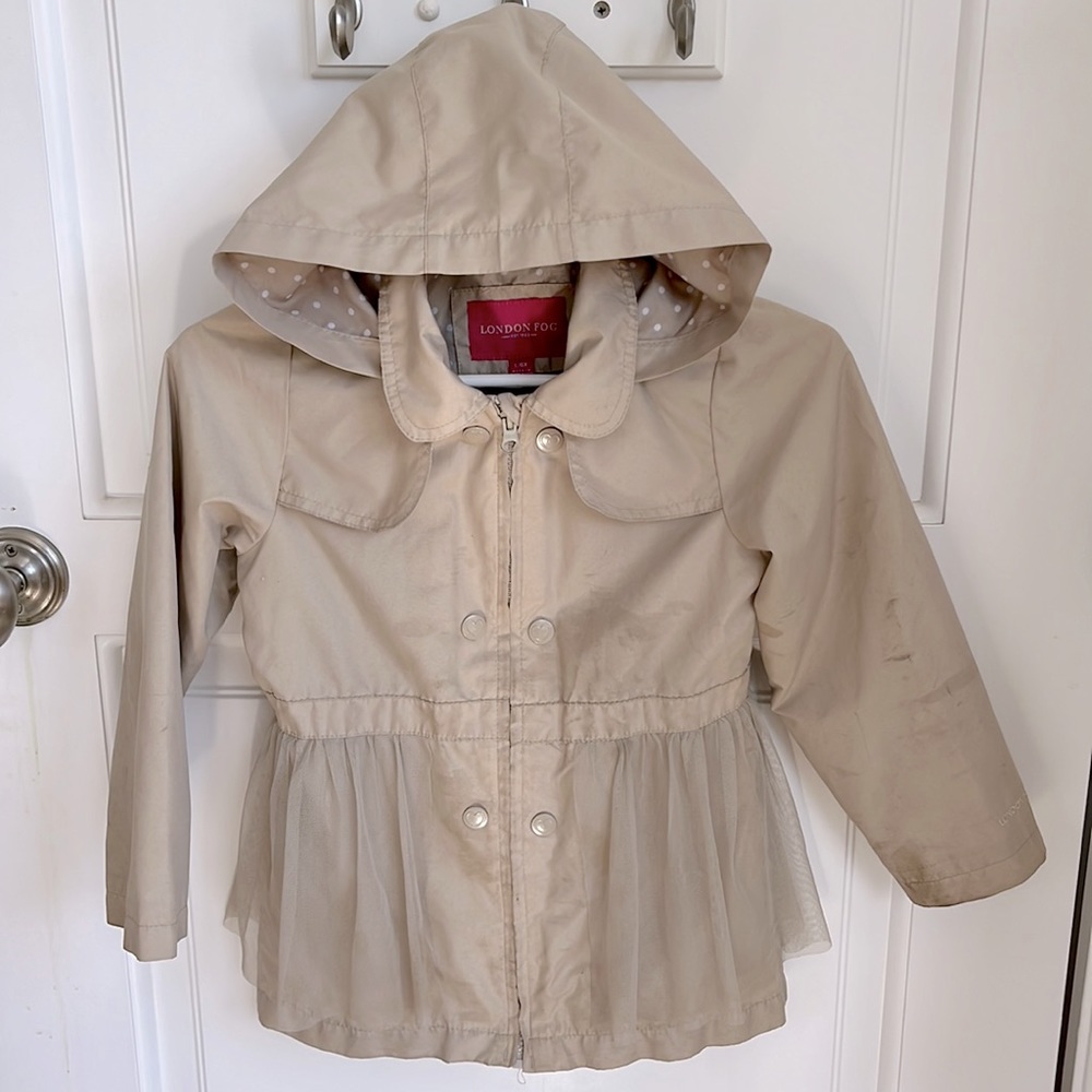 London Fog Light Jacket with heart snap buttons and tulle at bottom SZ L 6X